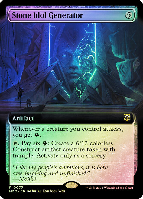 Stone Idol Generator (Extended Art) (Ripple Foil)\nModern Horizons 3 Commander - Alternate Foil Variants\nSingle\nMagic The Gathering