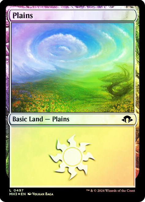 Plains (#497) (Ripple Foil)\nModern Horizons 3 - Alternate Foil\nSingle\nMagic The Gathering