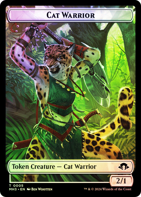 {Cat Warrior Token} // {Phyrexian Germ Token}\nModern Horizons 3\nSingle\nMagic The Gathering