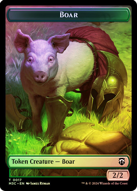 {Boar Token} // {Forest Dryad Token} (Ripple Foil Front)
Modern Horizons 3 Commander
Single
Magic: The Gathering