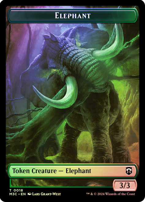 {Elephant Token} // {Beast Token} (Green) (4/4) (Ripple Foil)\nModern Horizons 3 Commander - Alternate Foil\nSingle\nMagic The Gathering