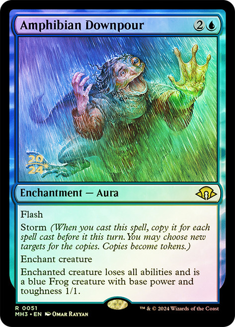 Amphibian Downpour (Prerelease) (Modern Horizons 3)\nPromo: Date Stamped\nSingle\nMagic The Gathering