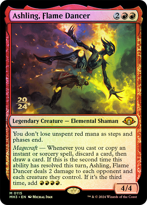 Ashling, Flame Dancer (Prerelease) (Modern Horizons 3)\nPromo: Date Stamped\nSingle\nMagic The Gathering