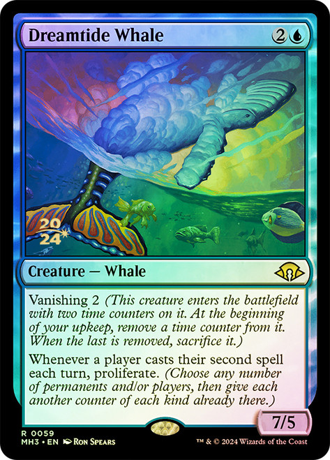 Dreamtide Whale (Prerelease) (Modern Horizons 3)\nPromo: Date Stamped\nSingle\nMagic The Gathering