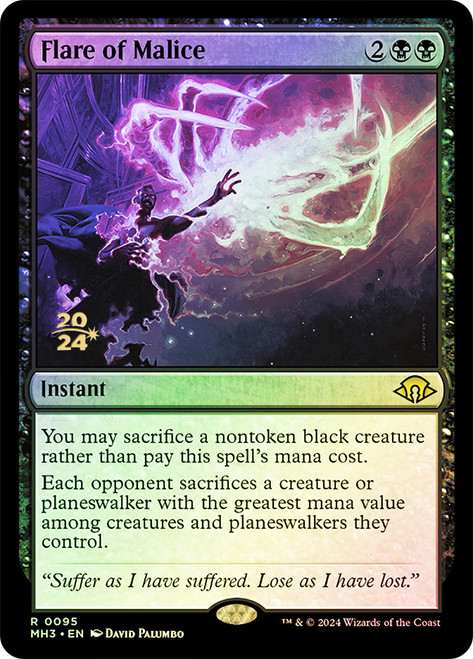 Flare of Malice (Prerelease) (Modern Horizons 3)\nPromo: Date Stamped\nSingle\nMagic The Gathering