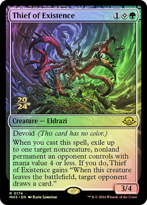 Thief of Existence (Prerelease) (Modern Horizons 3)\nPromo: Date Stamped\nSingle\nMagic The Gathering