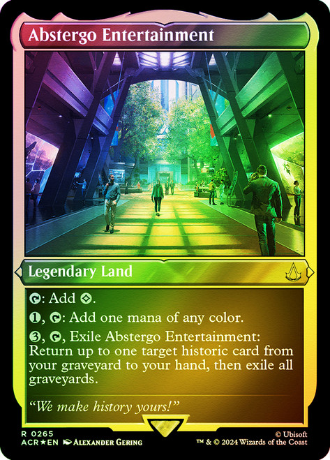 Abstergo Entertainment (Foil Etched)\nAssassin's Creed - Alternate Foil\nSingle\nMagic The Gathering
