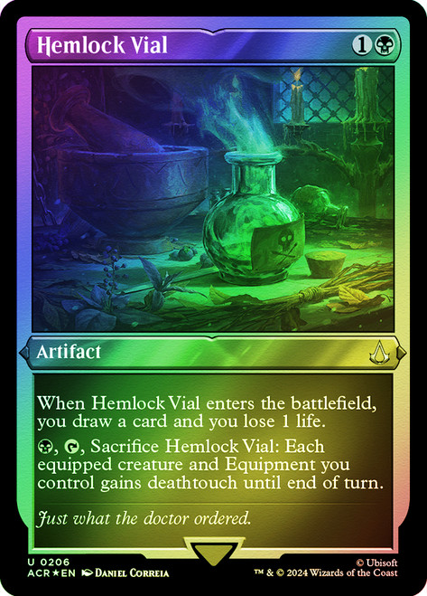 Hemlock Vial (Foil Etched)\nAssassin's Creed - Alternate Foil\nSingle\nMagic The Gathering