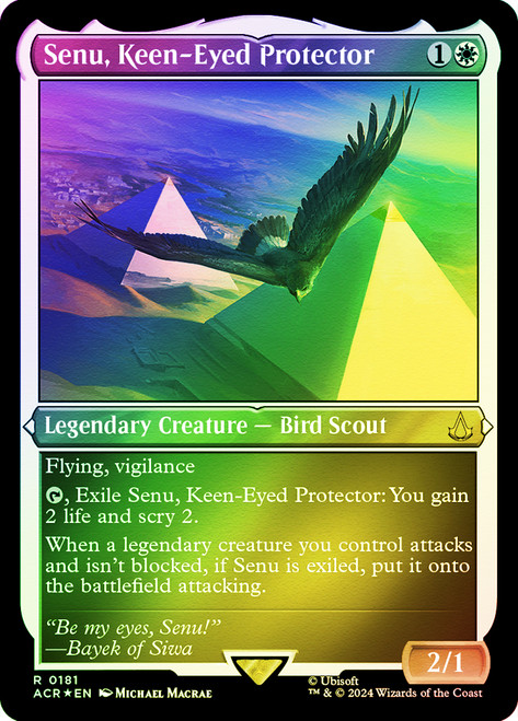 Senu, Keen-Eyed Protector (Foil Etched)\nAssassin's Creed - Alternate Foil\nSingle\nMagic The Gathering