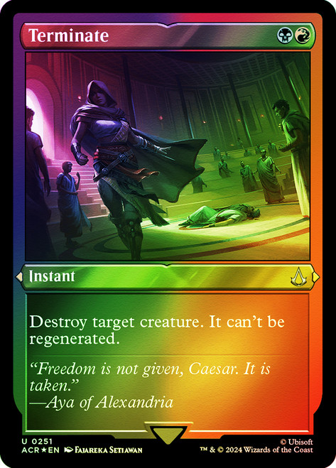 Terminate (Foil Etched)\nAssassin's Creed - Alternate Foil\nSingle\nMagic The Gathering