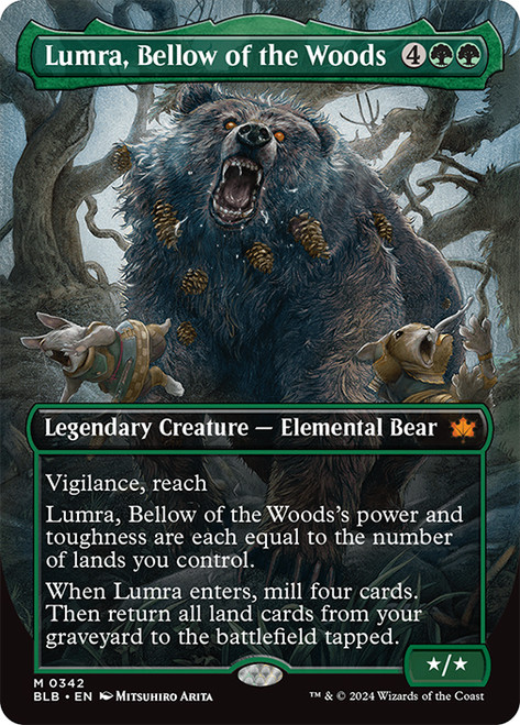 Lumra, Bellow of the Woods (#342) (Borderless)\nBloomburrow - Variants\nSingle\nMagic The Gathering
