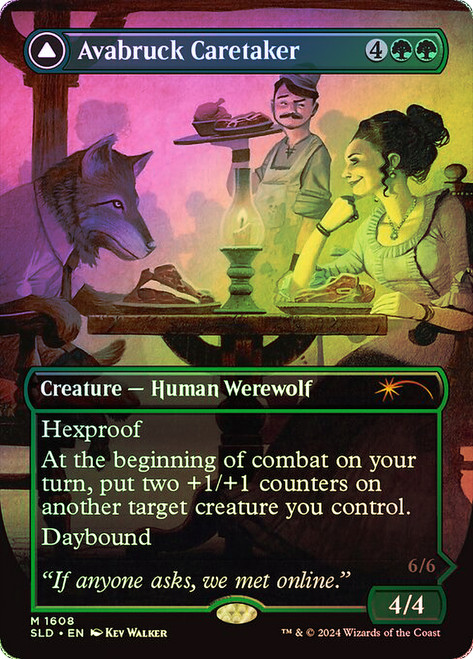 Avabruck Caretaker // Hollowhenge Huntmaster (Secret Lair) (Borderless)\nPromo: General\nSingle\nMagic The Gathering