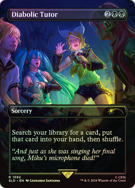 Diabolic Tutor (Secret Lair) (Hatsune Miku) (Borderless)\nPromo: General\nSingle\nMagic The Gathering