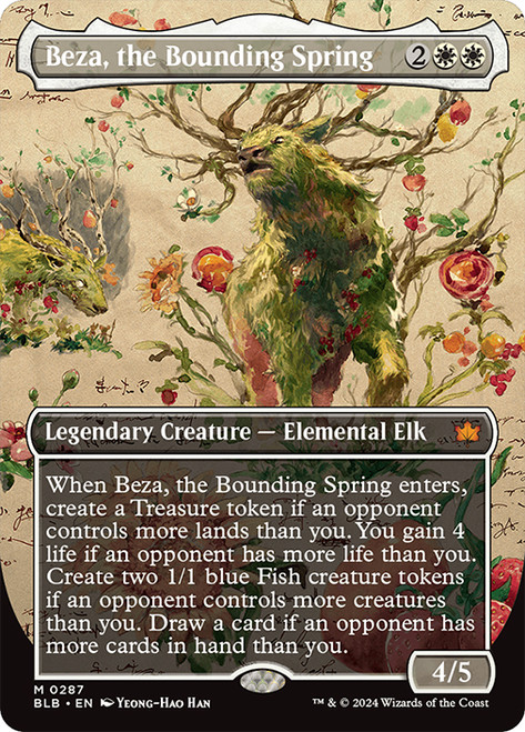 Beza, the Bounding Spring (Borderless)\nBloomburrow - Variants\nSingle\nMagic The Gathering