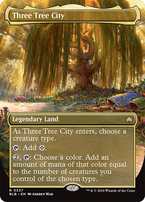 Three Tree City (#337) (Borderless)\nBloomburrow - Variants\nSingle\nMagic The Gathering