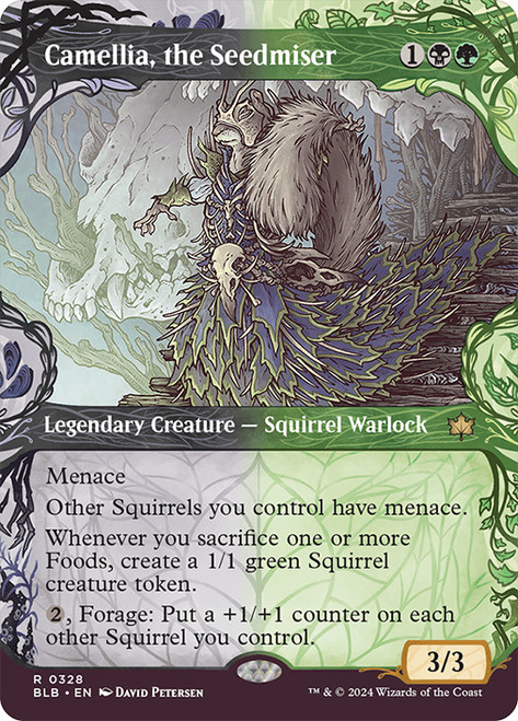 Camellia, the Seedmiser (Showcase)\nBloomburrow - Variants\nSingle\nMagic The Gathering