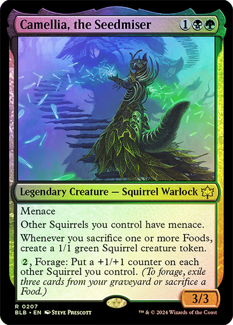 Camellia, the Seedmiser\nBloomburrow\nSingle\nMagic The Gathering