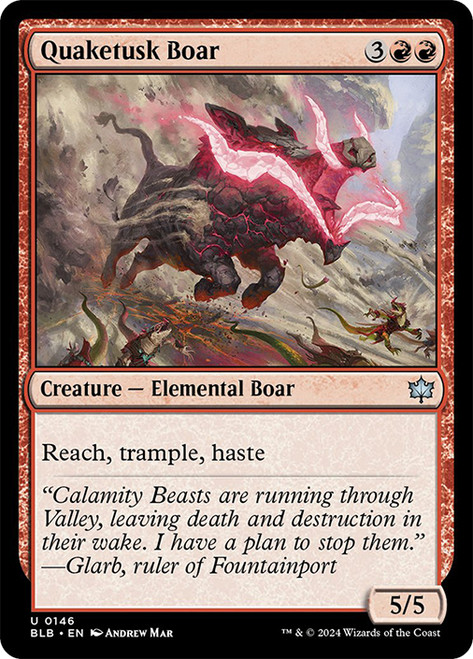 Quaketusk Boar\nBloomburrow\nSingle\nMagic The Gathering