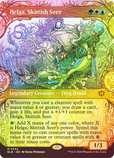 Helga, Skittish Seer (Showcase)\nBloomburrow - Variants\nSingle\nMagic The Gathering