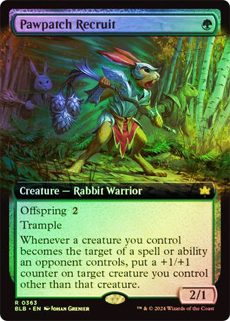 Pawpatch Recruit (Extended Art)\nBloomburrow - Variants\nSingle\nMagic The Gathering