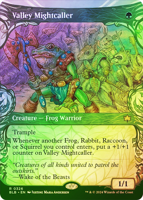 Valley Mightcaller (Showcase)\nBloomburrow - Variants\nSingle\nMagic The Gathering