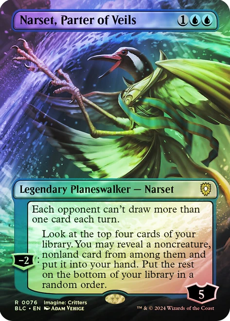 Narset, Parter of Veils (Borderless)\nBloomburrow Commander - Variants\nSingle\nMagic The Gathering