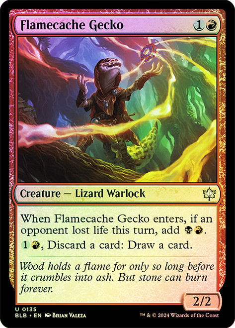 Flamecache Gecko\nBloomburrow\nSingle\nMagic The Gathering