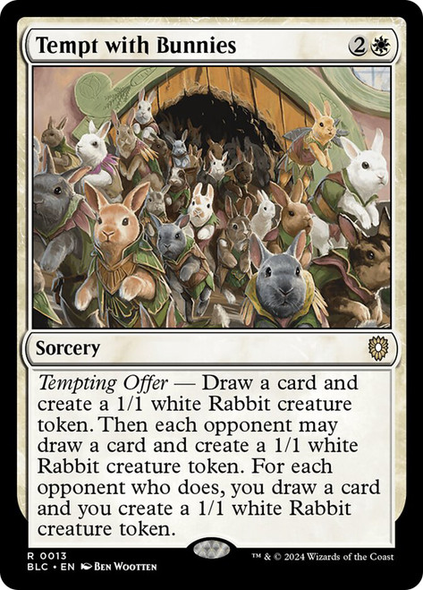 Tempt with Bunnies\nBloomburrow Commander\nSingle\nMagic The Gathering