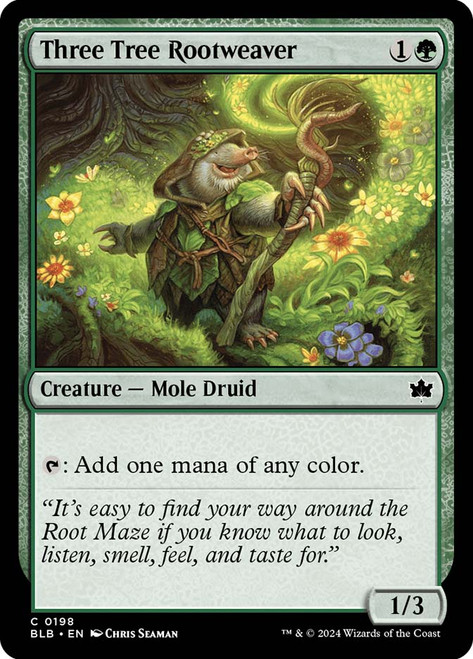 Three Tree Rootweaver\nBloomburrow\nSingle\nMagic The Gathering
