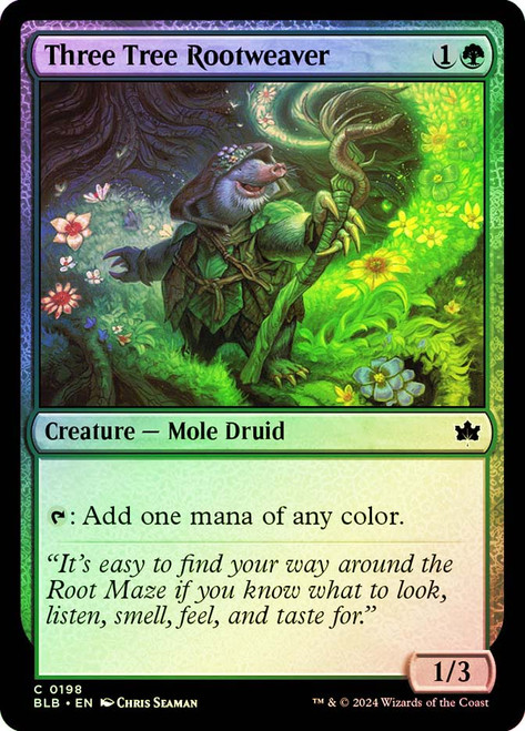 Three Tree Rootweaver\nBloomburrow\nSingle\nMagic The Gathering