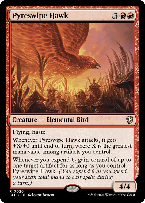 Pyreswipe Hawk\nBloomburrow Commander\nSingle\nMagic The Gathering