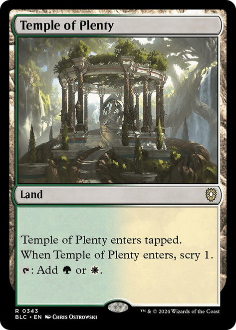 Temple of Plenty\nBloomburrow Commander\nSingle\nMagic The Gathering