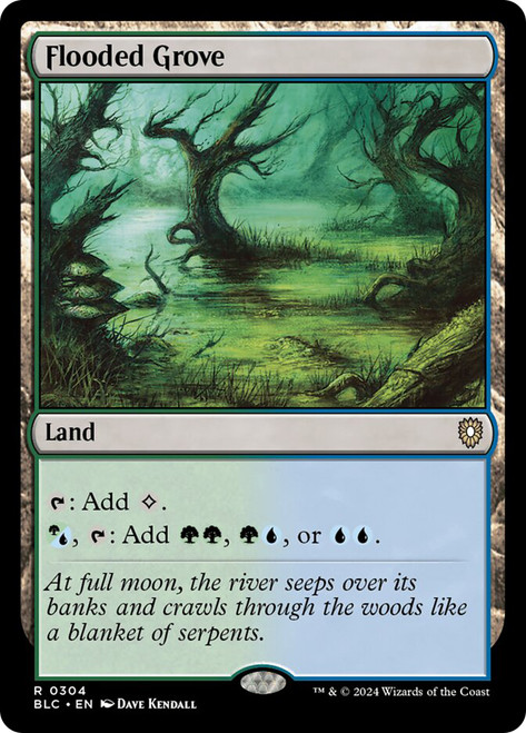 Flooded Grove\nBloomburrow Commander\nSingle\nMagic The Gathering