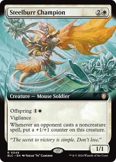 Steelburr Champion (Extended Art)\nBloomburrow Commander - Variants\nSingle\nMagic The Gathering