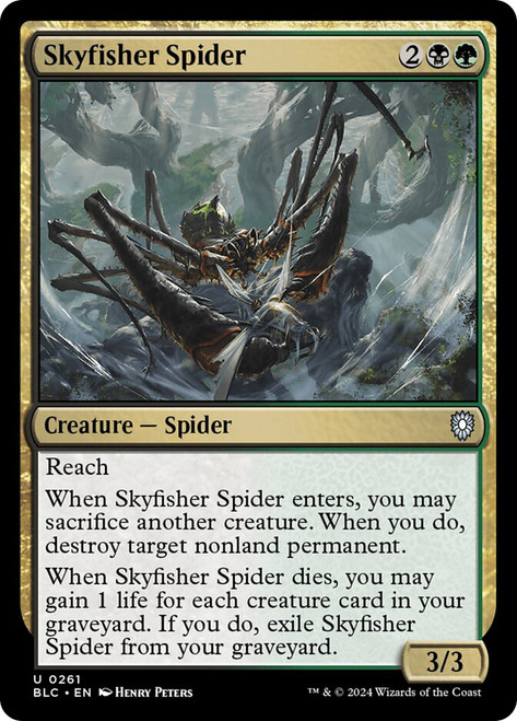 Skyfisher Spider\nBloomburrow Commander\nSingle\nMagic The Gathering