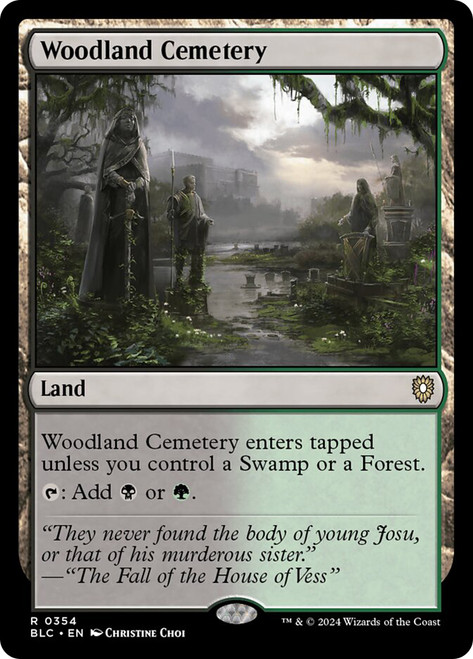 Woodland Cemetery\nBloomburrow Commander\nSingle\nMagic The Gathering