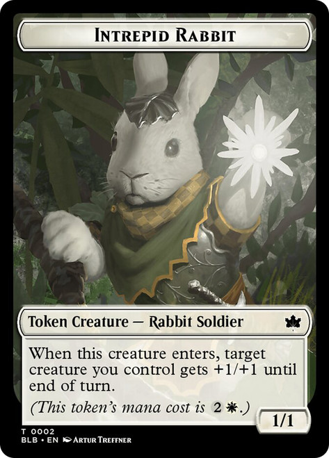 {Intrepid Rabbit Token}\nBloomburrow\nSingle\nMagic The Gathering