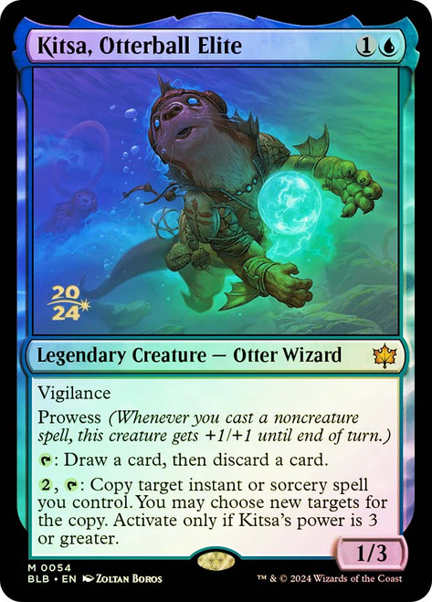 Kitsa, Otterball Elite (Prerelease) (Bloomburrow)\nPromo: Date Stamped\nSingle\nMagic The Gathering