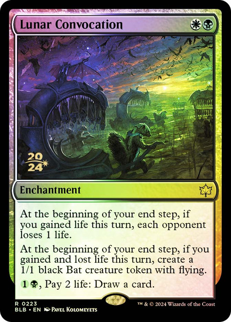 Lunar Convocation (Prerelease) (Bloomburrow)\nPromo: Date Stamped\nSingle\nMagic The Gathering