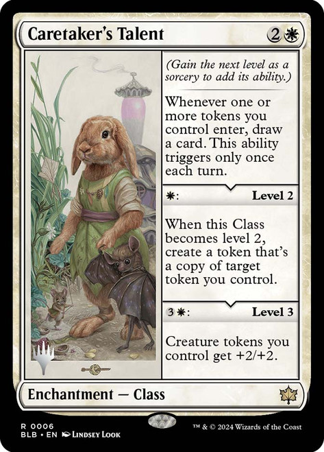 Caretaker's Talent (Promo Pack) (Bloomburrow)\nPromo: Planeswalker Stamped\nSingle\nMagic The Gathering