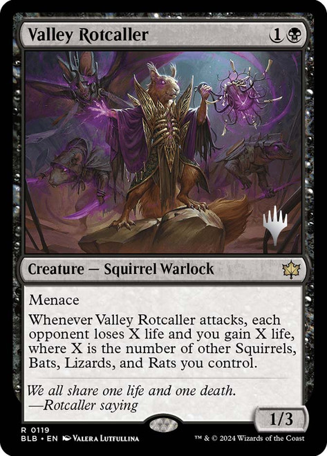 Valley Rotcaller (Promo Pack) (Bloomburrow)\nPromo: Planeswalker Stamped\nSingle\nMagic The Gathering