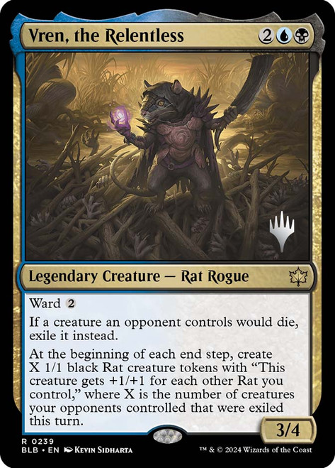 Vren, the Relentless (Promo Pack) (Bloomburrow)\nPromo: Planeswalker Stamped\nSingle\nMagic The Gathering