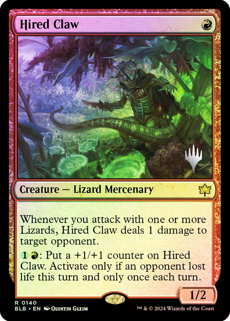Hired Claw (Promo Pack) (Bloomburrow)\nPromo: Planeswalker Stamped\nSingle\nMagic The Gathering