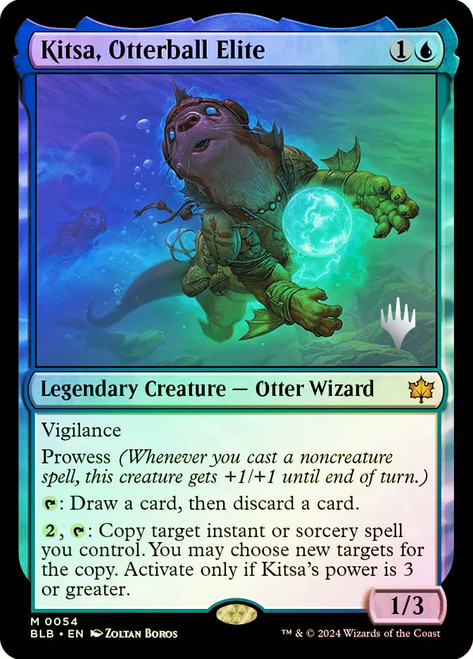 Kitsa, Otterball Elite (Promo Pack) (Bloomburrow)\nPromo: Planeswalker Stamped\nSingle\nMagic The Gathering