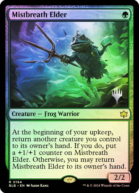 Mistbreath Elder (Promo Pack) (Bloomburrow)\nPromo: Planeswalker Stamped\nSingle\nMagic The Gathering