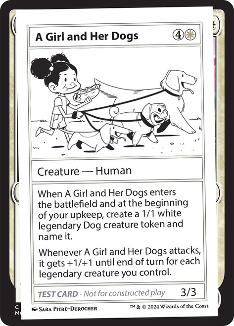 A Girl and Her Dogs\nMystery Booster - Test Cards (No Symbol)\nSingle\nMagic The Gathering