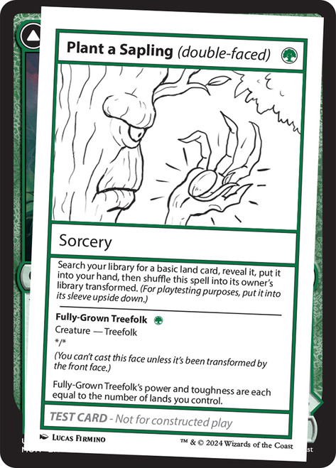 Plant a Sapling (double-faced) // Fully-Grown Treefolk\nMystery Booster - Test Cards (No Symbol)\nSingle\nMagic The Gathering