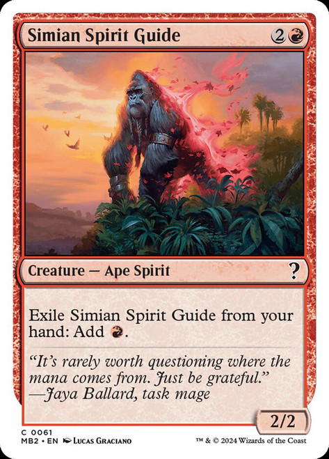 Simian Spirit Guide\nMystery Booster 2\nSingle\nMagic The Gathering