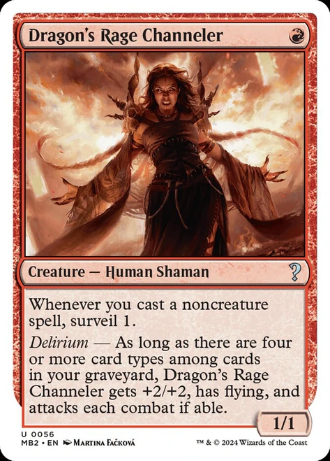 Dragon's Rage Channeler\nMystery Booster 2\nSingle\nMagic The Gathering