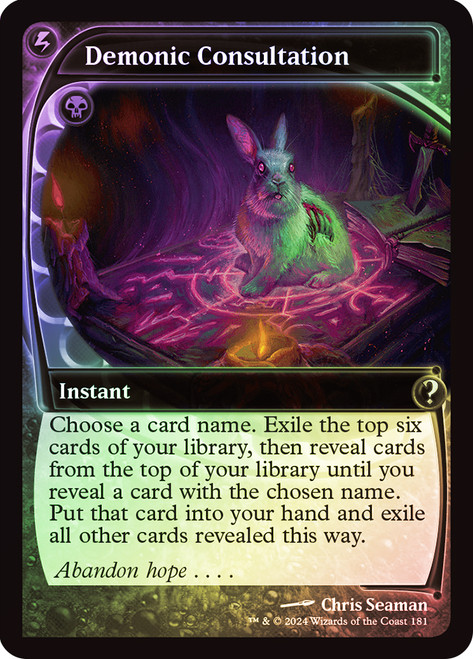 Demonic Consultation\nMystery Booster 2\nSingle\nMagic The Gathering